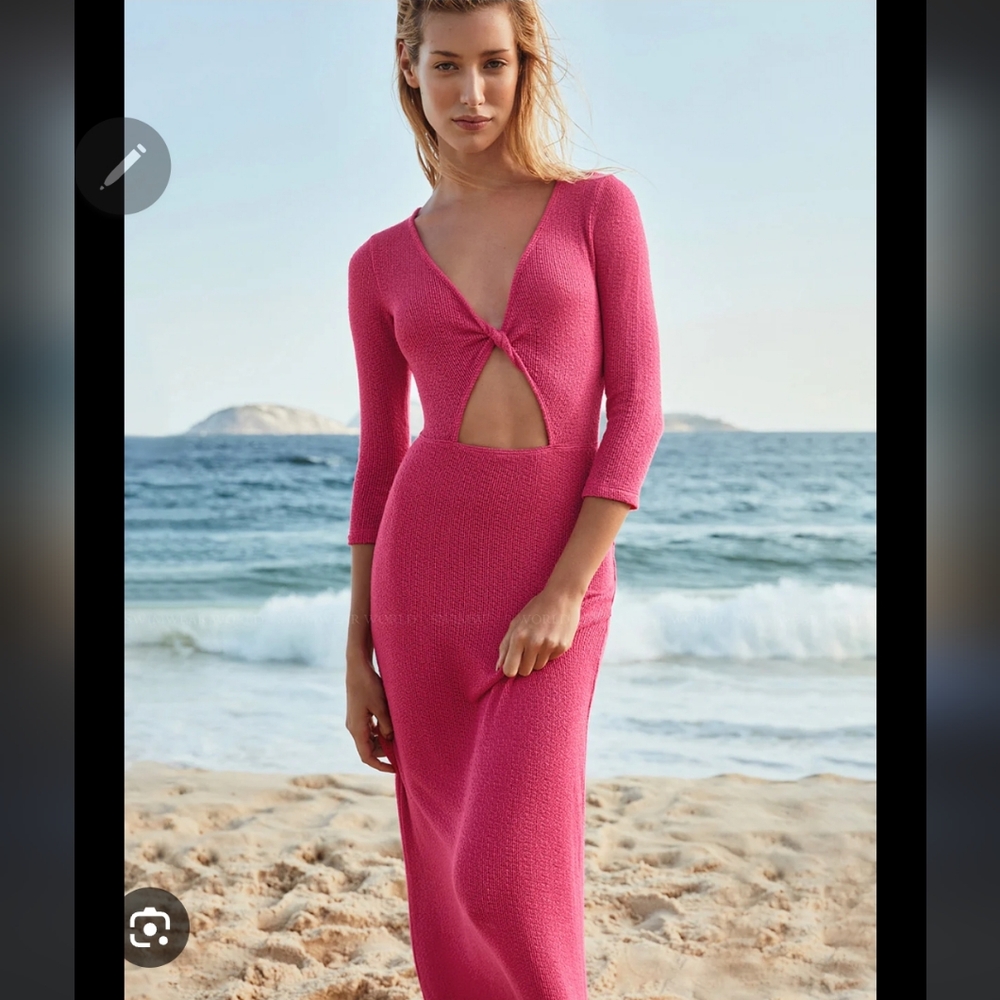 $178_E vix paula hermanny cover up solid anna midi VixAnna Dress